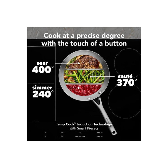 Kitchenaid® 30" Temp Cook™ Induction Cooktop with 5 Cooking Zones KCIT730SBL Kitchenaid® 30" Temp Cook™ Induction Cooktop with 5 Cooking Zones KCIT730SBL