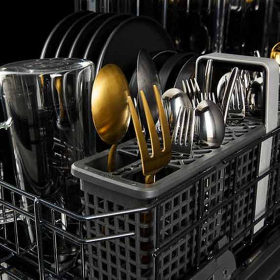 Jennair® Pocket Handle 24" Built-In Dishwasher with Precise Fit 3rd Rack for Cutlery with Plasma Coating, 39 dBA JDTS3924SP