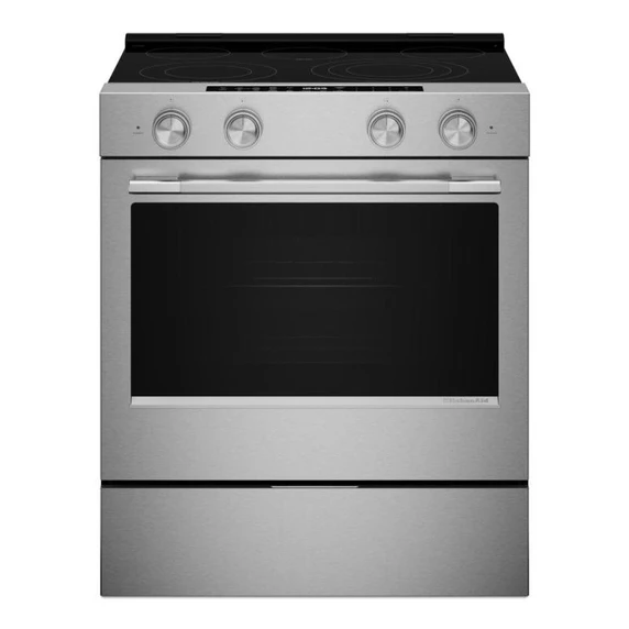 Kitchenaid® 5.3 Cu. Ft. Slide-in Electric Range with Two Even-Heat™ Hyper Elements and Convection Cooking Modes YKSES530SPS