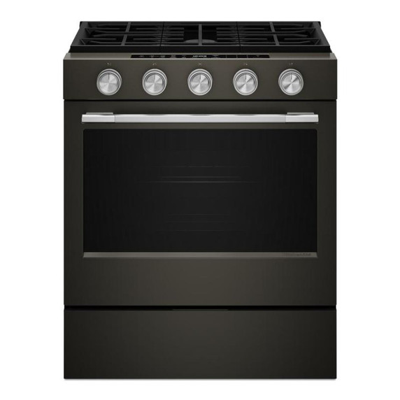 Kitchenaid® 30-Inch 5-burner Gas Slide-In Convection Range KSGS530SBE