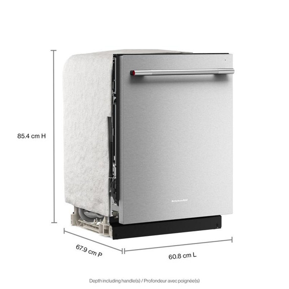 Kitchenaid® Third Level Utensil Rack Dishwasher with 30+ Total Wash Jets in PrintShield™ Finish, 47 dBA KDTS224SPS