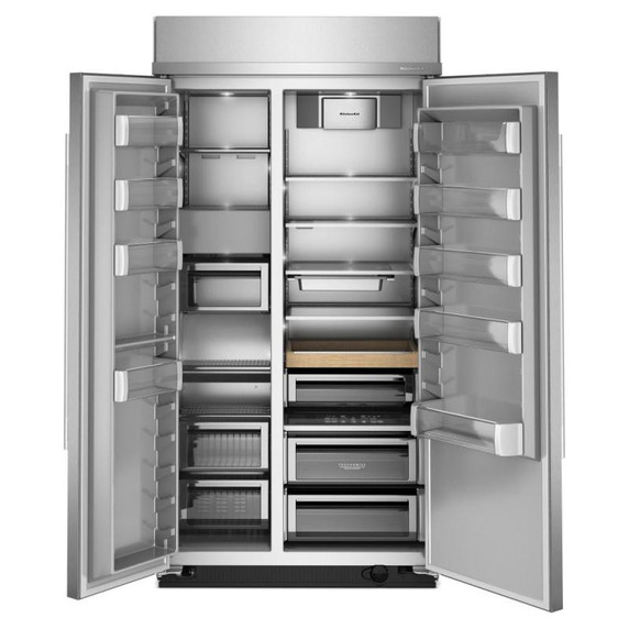 Kitchenaid® 25.5 Cu. Ft. 42" Built-In Side-by-Side Refrigerator with Platinum Interior KBSN742SPS