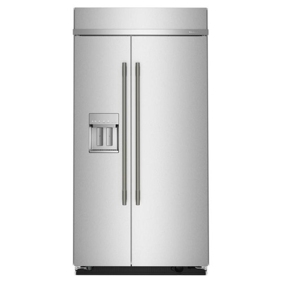 Kitchenaid® 25.1 Cu. Ft. 42" Built-In Side-by-Side Refrigerator features Exterior Water and Ice Dispenser with Measured Fill KBSD742SPS