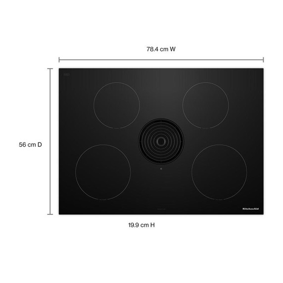 Kitchenaid® 30-inch NextGen Induction Downdraft Cooktop with 4 Cooking Zones KCID930SBL