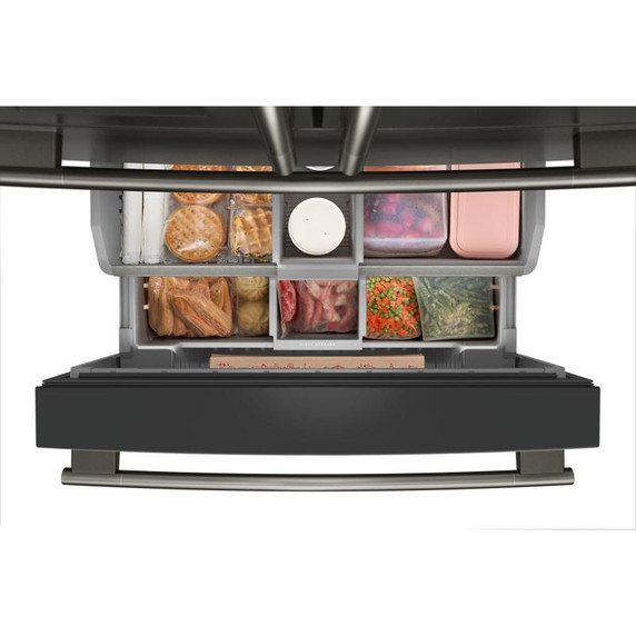 Kitchenaid® 29 cu. ft. French Door Refrigerator with Exterior Water and Ice and FreshChill™ Full-Width Refrigerated Drawer KRMF436SBE