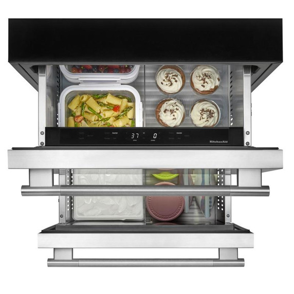 Kitchenaid® 24" Stainless Steel Undercounter Double-Drawer Refrigerator/Freezer KUCT524SSB