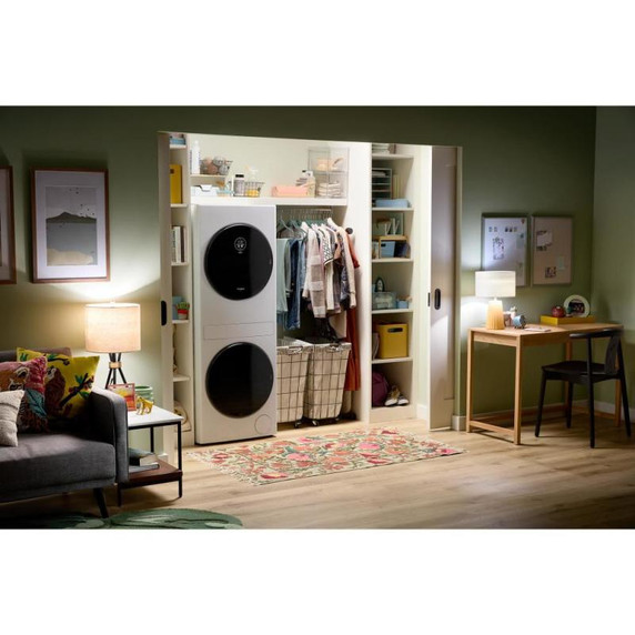 Whirlpool® 24-in Compact ENERGY STAR® Certified Ventless Heat Pump Laundry Tower with 3.2-cu. ft. I.E.C. Washer and Electric 4.3-cu ft Dryer YWFH5424SW