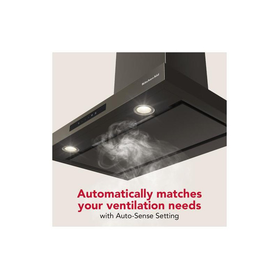 KitchenAid® 30-inch Wall-Mount, 4-Speed Canopy Hood KVWC730SBE
