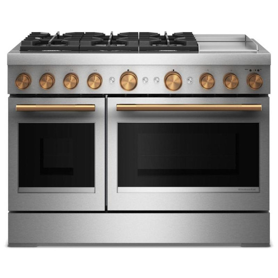 Kitchenaid® 48-Inch 6 Burner Commercial-Style Dual Fuel Range with Griddle KFDD948SSS