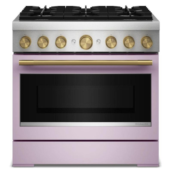 Kitchenaid® 36-Inch 6 Burner Commercial-Style Dual Fuel Range with No Preheat Air Fry Mode KFDS936SWF