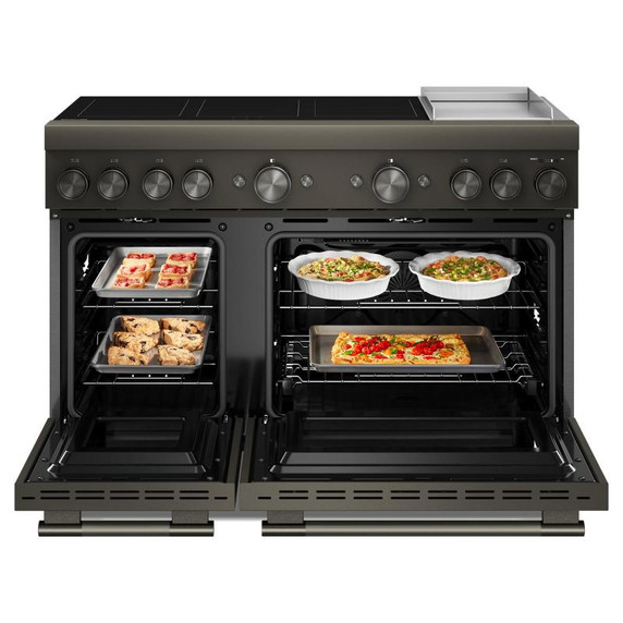 KitchenAid® 48-Inch 6-Element Induction Freestanding Commercial-Style Range with Griddle KFID948SBE