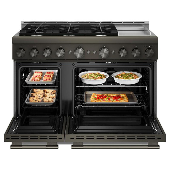 KitchenAid® 48-Inch 6 Burner Commercial-Style Gas Range with Griddle KFGD948SBE