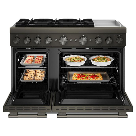 Kitchenaid® 48-Inch 6 Burner Commercial-Style Dual Fuel Range with Griddle KFDD948SBE