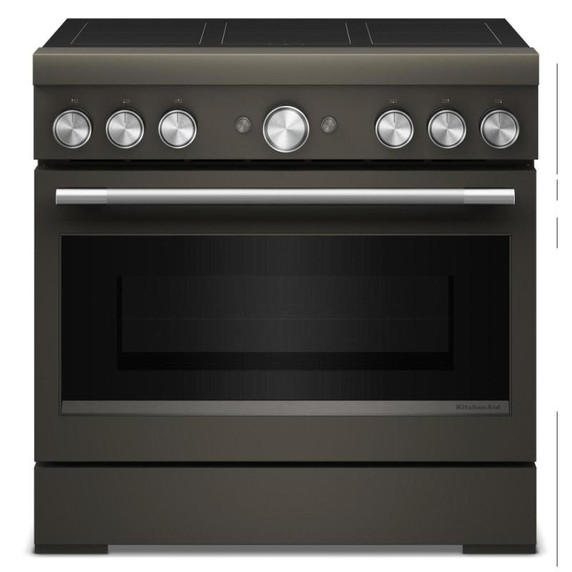 KitchenAid® 36-Inch 6-Element Induction Freestanding Commercial-Style Range with Air Fry KFIS936SBE