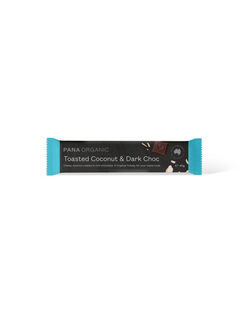 PANA Dark Choc Toasted Coconut Bar 40g, box of 12