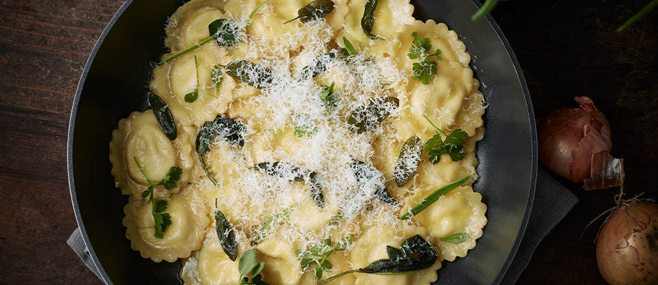 Ravioli with Goat Cheese and Sage