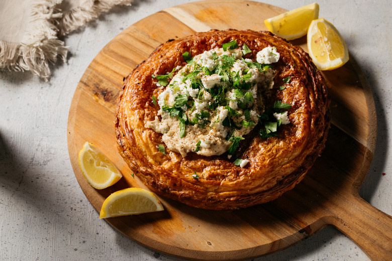 Greek Lamb Pie with Feta and Hummus by Adam Liaw