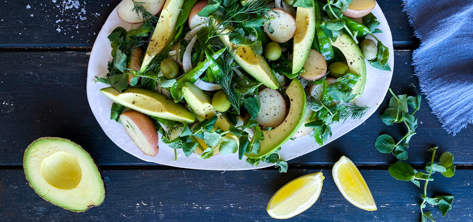 Delcado Avocado, Potato & Snow Pea Salad