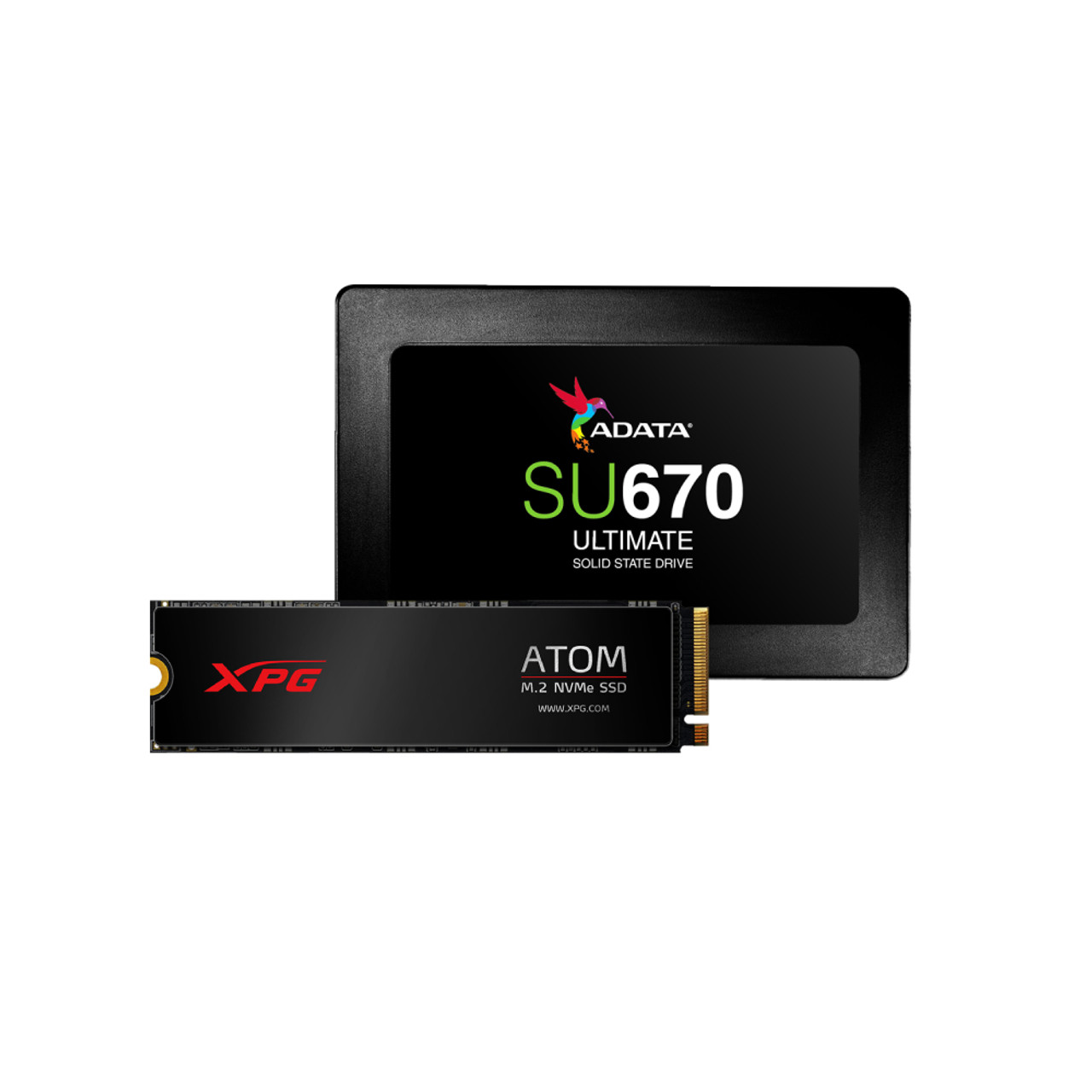 XPG Atom 30 Kit: Atom 30 1TB PCIe Gen3 Gaming SSD + SU670 250GB SATA 2.5"  Boot Drive - Internal SSD PC Upgrade Bundle - XPG
