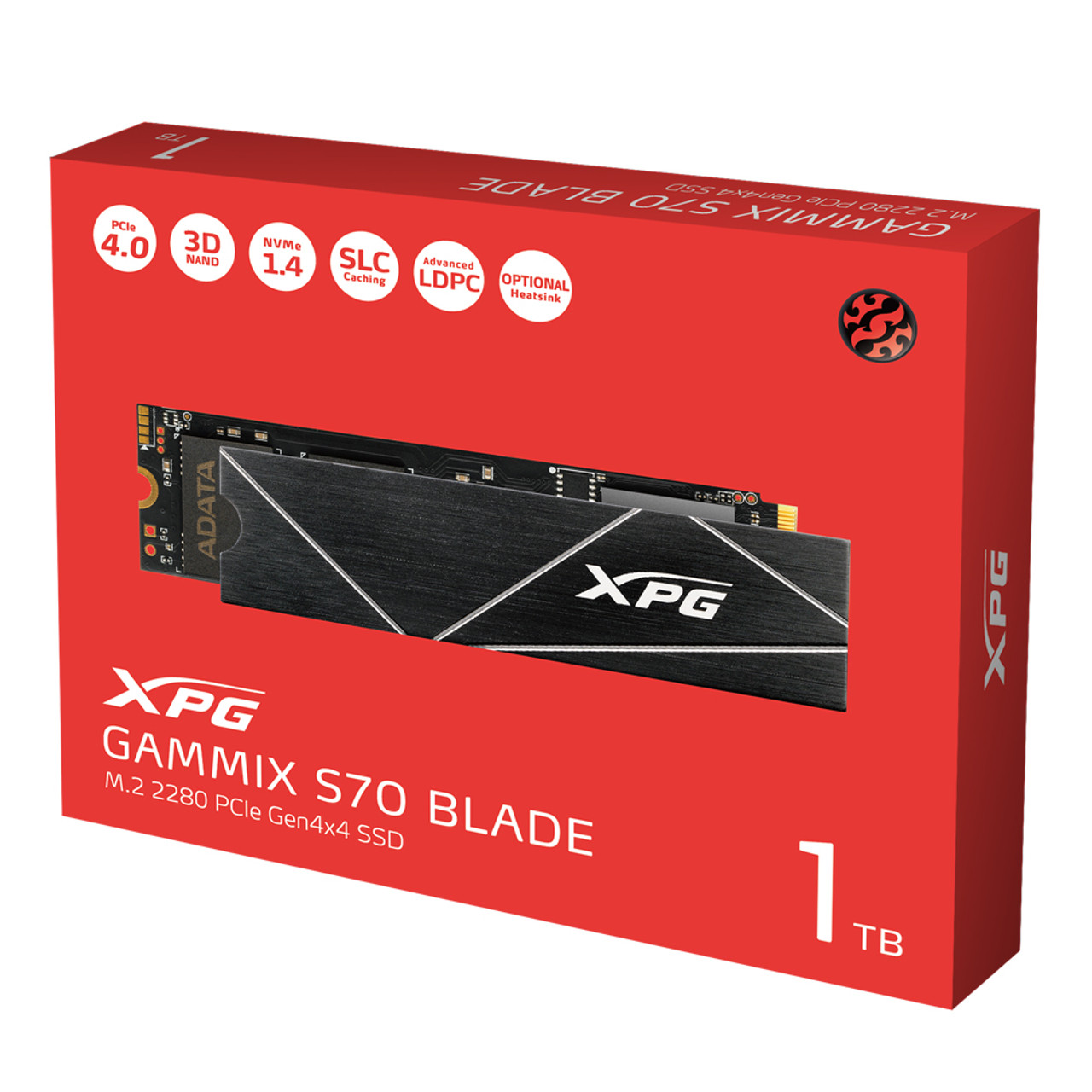XPG 1TB XPG GAMMIX S70 Blade M.2 NVMe SSD, M.2 2280, PCIe 4.0, 3D