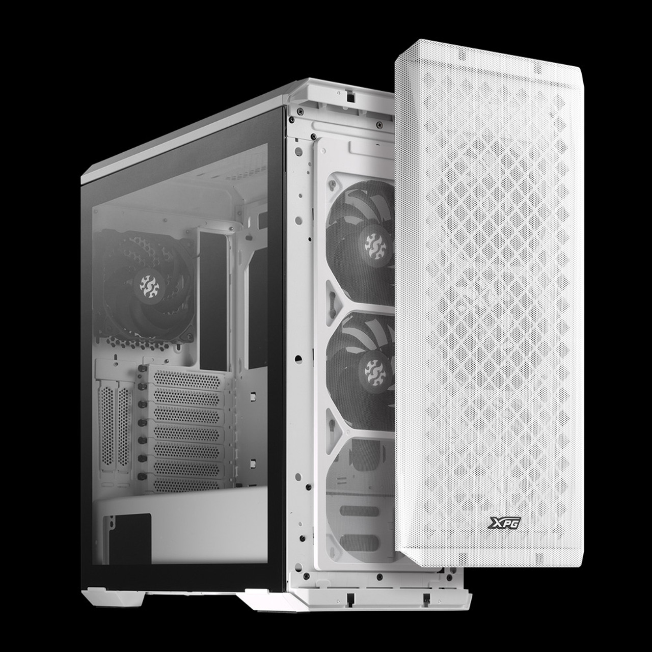 XPG Defender Mid-Tower PC Case - White ATX MESH Front Panel Efficient  Airflow, 3mm Tempered Glass