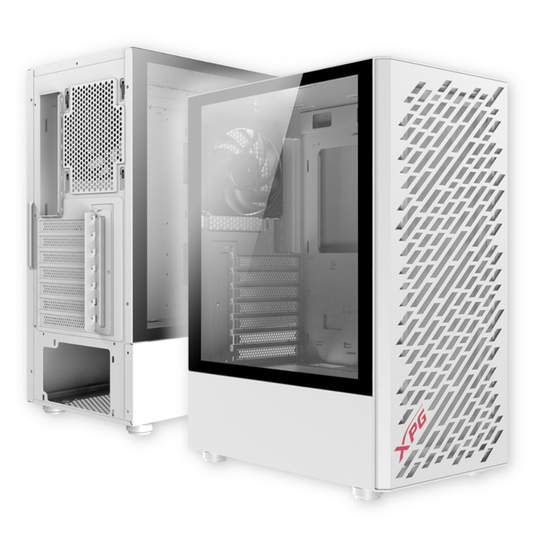 XPG VALOR AIR White Mid Tower Chassis - Kit Includes 4 VENTO 120 Fans | Mini-ITX, Micro-ATX, ATX PC Case | 7 PCIe Slots
