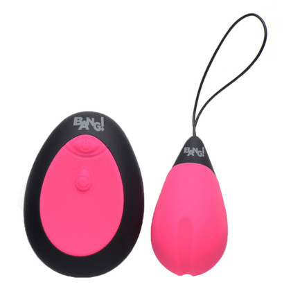 Pink Silicone Vibrating Egg With 10 Functions on display