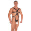 Sexy Men's Leather Strappy Bondage Teddy