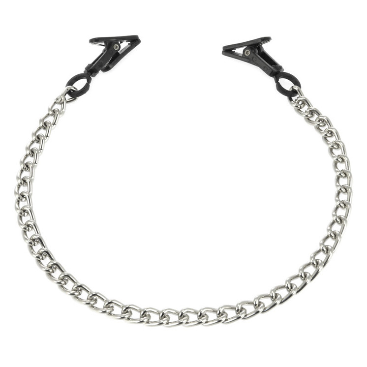 Bondage chained nipple clamps