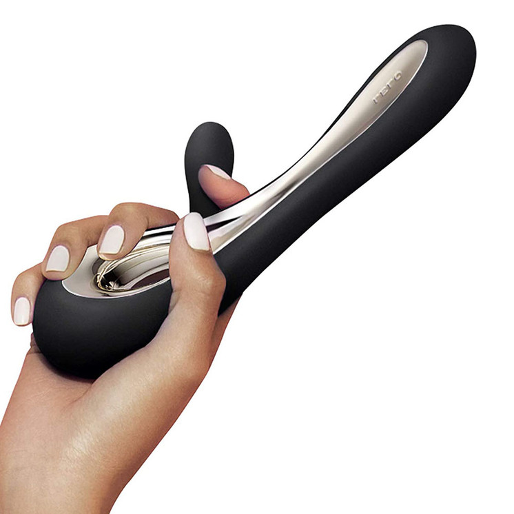 Black Soraya 2 Dual Rabbit Vibrator at Pink Toys