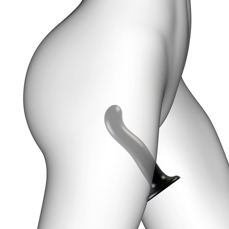 Prostate and G Spot Curved Dildo Medium Black