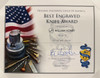  Hoel, Steve - Folding, Mother of Pearl Dagger, Engraved by Barry Lee Hands, FIREARMS ENGRAVERS GUILD OF AMERICA BEST ENGRAVED KNIFE AWARD 
