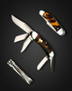 5 Blade Sowbelly in Antique Amber and Gold by Bill Ruple