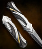 Best, Ron - Damascus and Gold Automatic - SOLD