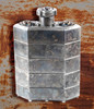 Steel Flame SOLD - Heavy, Triple Skull Flask with Hidden Spike Dagger - SOLD 