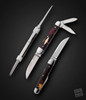 3 Blade, Lockback Whittler, Folding Knife with Antique Amber Scales & 14K Gold Shield, 3.75" Closed, by Bill Ruple