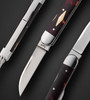 3 Blade, Lockback Whittler, Folding Knife with Antique Amber Scales & 14K Gold Shield, 3.75" Closed, by Bill Ruple
