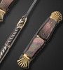 Steigerwalt, Ken 18K Gold and Black Lip Pearl Folder by Ken Steigerwalt with Turkish Twist Damascus Blade by Jerry Rados 