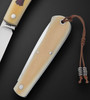 80%, F1 Shadow Folder with Westinghouse Ivorite Scales and Antique Amber Shield by Tom Ploppert