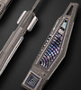 Jumbo Kube Double Action Automatic Folder with Damascus & Mother of Pearl Inlays by Antonio Fogarizzu