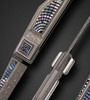 Jumbo Kube Double Action Automatic Folder with Damascus & Mother of Pearl Inlays by Antonio Fogarizzu