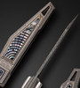 Jumbo Kube Double Action Automatic Folder with Damascus & Mother of Pearl Inlays by Antonio Fogarizzu