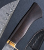 Damascus Bird and Trout Knife with African Blackwood Handle and Bronze Fittings, by J.L. Rodebaugh, MS