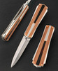 3/7 of Model: T-Rome, Folding California Dagger with Rose Gold and Antique Amber by Tore Fogarizzu