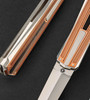 3/7 of Model: T-Rome, Folding California Dagger with Rose Gold and Antique Amber by Tore Fogarizzu