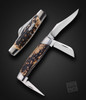 3 Blade Texas Stockman Slipjoint Folder with Punch, Antique Red Stag, by Tom Ploppert ❗New❗ BLADE SHOW 2025