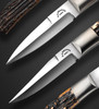 Hunter Set with Sambar Stag Scales and Ironwood Box by Ron Frazier