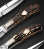 Hunter Set with Sambar Stag Scales and Ironwood Box by Ron Frazier
