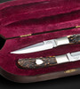 Hunter Set with Sambar Stag Scales and Ironwood Box by Ron Frazier
