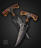 Walrus Ivory Push Dagger with Stingray Scabbard & Damascus Blade by Darrel Ralph